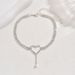 Unisex Full Diamond Fashion Versatile Beach Anklets Personalized Shiny Rhinestone Heart Foot Ornaments Tassel Matching_ipsvogv.com