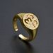 Unisex Fashion Personality Copper Plated Gold Micro Inlaid Zircon Expression Ring Female Hip Hop Style Trendy Ring Accessories_ipsvogv.com