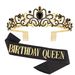 Pink Girl Etiquette Belt Rose Gold Birthday Party Decoration Props Crown Shoulder Strap Queen Ribbon Set Gift_ipsvogv.com