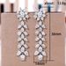Cao Shi's Diamond Leaf Tassel Earrings and Ins Style Long Grain Zircon Earrings Romantic Wedding Jewelry_ipsvogv.com