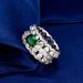 Fashionable Jewelry New Popular Double Layered Green Women's Ring With Zircon Inlay_ipsvogv.com