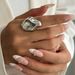 Irregular Metal Pleated Concave Convex With Female Ins Style Design, Square Embossed Open Ring_ipsvogv.com