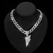 hot Selling Full Diamond Paper Airplane Alloy Pendant, Fashionable And Simple Hip-hop Cuban Chain Necklace_ipsvogv.com