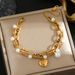 Japanese Korean Pearl Heart Bracelet, Women's Titanium Steel Thick And Thin Double-layer Mixed Chain, Electroplated_ipsvogv.com