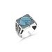 silver Simple And Fashionable Turquoise Men's Ring_ipsvogv.com