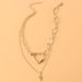 Necklace Alloy Heart Shaped Zircon Lightning Pendant Double Layer Clavicle Chain Necklace For Women_ipsvogv.com