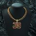 Hot Selling New Product: Digital Square Sugar Glass Red Diamond 39 Alloy Pendant, Hip Hop Cuban Chain Necklace,_ipsvogv.com