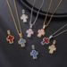 Cross pendant necklace full of diamonds and colored zircon stainless steel twist chain hip hop trend_ipsvogv.com
