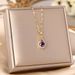same Style Purple Water Drop Necklace Women Ins Net Red Temperament Versatile Clavicle Chain New Fashion Jewelry_ipsvogv.com