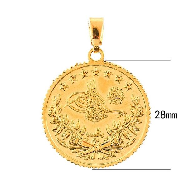 Turkish Fashion Coin Muslim Islamic Women Gold High Charm Pendant Necklace Traditional Ethnic Middle East Arab Jewelry_ipsvogv.com