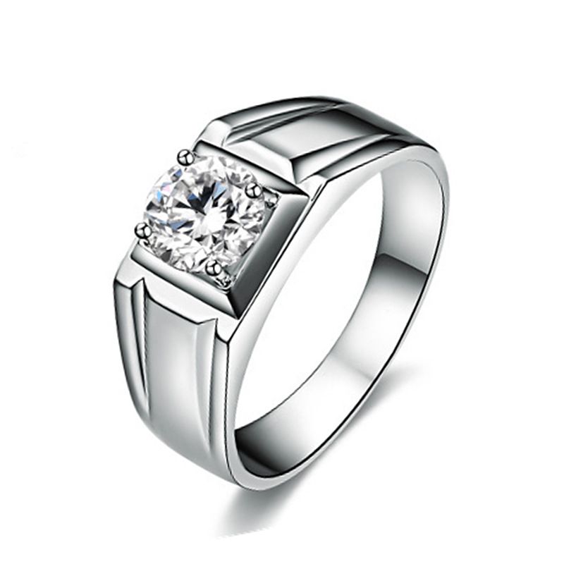 Jewelry Men's Wedding Diamond Inlaid Domineering Four Claw Couple Ring, Korean Version_ipsvogv.com