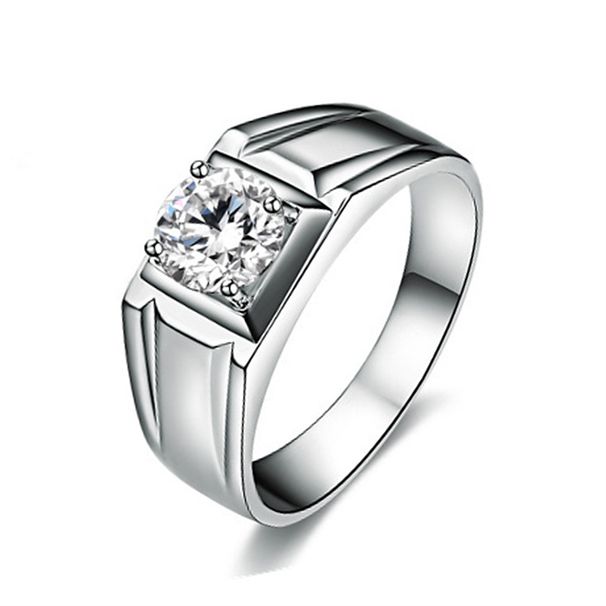 Jewelry Men's Wedding Diamond Inlaid Domineering Four Claw Couple Ring, Korean Version_ipsvogv.com