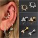 Unisex pear shaped stone screw buckle piercing earrings and nose rings, popular earrings_ipsvogv.com
