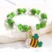 St. Patrick beaded bracelet niche pearl acrylic bracelet alloy pendant jewelry_ipsvogv.com