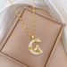 】 Moon 【 Cat Zircon Light Luxury Charm Gorgeous Full Diamond Necklace Women's Versatile Clavicle Titanium Steel Chain 【 】_ipsvogv.com