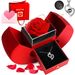 Women’s Jewelry Set Fashion Rose Jewelry Box with Heart shaped Necklace Fashion Love Pendant Mother's Day Christmas Gift_ipsvogv.com