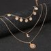 Bohemian New Fashionable And Personalized Diamond Set Moon Sun Small Circle Pendant Multi Layered Necklace_ipsvogv.com