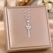 Korean Version Of Ins Simple Zircon Crown Key Pendant Titanium Steel Necklace For Women's High-end Feel Without Fading_ipsvogv.com