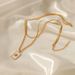 Double Layer Geometric Square Shell Necklace - Stainless Steel Fashion Jewelry For Women_ipsvogv.com
