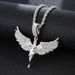Inlaid Diamond Winged Goddess Pendant Necklace For Men And Women Hip-Hop Single Row Twist Chain_ipsvogv.com