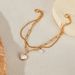 Women's Jewelry Fashion Niche Design Cold Style Personality Double Layer Temperament Versatile Peach Heart Pearl Stainless Steel Bracelet_ipsvogv.com