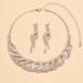 Bridal Jewelry Set - Silver Diamond Necklace & Earrings (Wedding Dress Accessories, Wholesale Elegant Bridal Decor)_ipsvogv.com