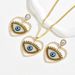 American hip-hop style earring necklace set, personalized devil's eye, niche long collarbone chain set_ipsvogv.com