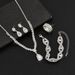 2024 Fashion Bridal Jewelry Set Four-Piece Full Diamond Tassel Necklace Earrings Bracelet Ring_ipsvogv.com