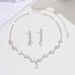 Women’s Jewelry Set FashionFashionable Full Diamond Wedding Jewelry Niche Earring Style Necklace Set_ipsvogv.com
