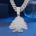 Fashion Alloy Square Rhinestone Creative Christmas Tree Pendant Hip-Hop Men's Niche Atmosphere Necklace_ipsvogv.com