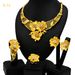 Gold-plated wedding jewelry set Women's necklace Ring Earrings bracelet_ipsvogv.com