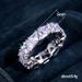 Cao Shi Handmade Set Full Circle, Single Row Triangular Titanium Zircon Ring, Female Gift Ring_ipsvogv.com