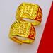 New Gold-plated For Men, Simulated Domineering Prosperous Character, And A Square Ring With An Opening Resembling Men's_ipsvogv.com
