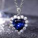 Cao Shi's New Inlaid Navy Blue Heart-shaped Necklace For Women's Fashion OL Temperament Engagement Pendant_ipsvogv.com