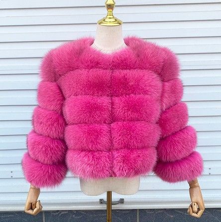Women's Clothing fur coat fox fur patchwork winter thick warm long sleeve short fur coat_ipsvogv.com