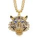 New Hip-Hop Jewelry Titanium Steel Gold-Plated Diamond-Studded Tiger Head Bottle Opener Pendant Necklace_ipsvogv.com