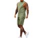 Men's casual thin five-point pants sleeveless top solid color vest shorts two-piece set_ipsvogv.com