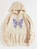 Women's Hoodie Long Sleeve Hoodies & Sweatshirts Printing Pocket Casual Flower Butterfly_ipsvogv.com