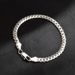 Silver Plated Side Bracelet For Men Women, Korean And Japanese Style, Unique Cool Hip-Hop Ins Niche Simple Design 5MM_ipsvogv.com