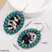 New Bohemian Leather Hot Selling Geometric Turquoise Exaggerated Earrings_ipsvogv.com