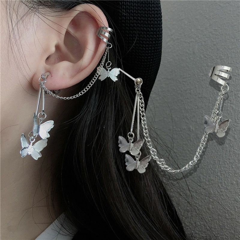 Unisex Ins Internet Celebrity Butterfly Ear Bone Clip Cool Dark Style Niche Hip Hop Series High End Female Earrings_ipsvogv.com