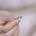 Small fresh geometric leaf green moss stone ring S925 silver natural water grass agate index finger ring simple_ipsvogv.com