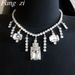 Personalized fashion teardrop shaped rhinestone necklace, exaggerated luxury pendant clavicle chain, sexy accessories necklace_ipsvogv.com