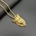 New Hip-Hop Jewelry Titanium Steel Gold-Plated Diamond-Studded Crown Lion Head Pendant Necklace_ipsvogv.com