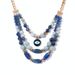 Jewelry fashionable blue devil's eye multi-layer collarbone chain necklace for women NK22950_ipsvogv.com