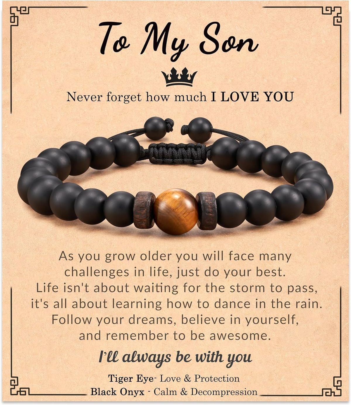 Hot Selling Natural Fashion Black Matte Tiger Eye Volcanic Stone Beaded Bracelet For Men_ipsvogv.com