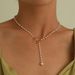 Alloy Bow Pearl Fringed Pendant Necklace, Women's Simple Temperament Popular Necklace_ipsvogv.com