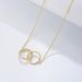 Women's Jewelry S925 Sterling Silver Fashion Personality Simple Diamond Double Circle Double Ring Necklace Set Chain Clavicle Chain_ipsvogv.com