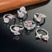 Luxurious Sweet Double Stone Pink Diamond Water Drop Zircon Open End For Women, With A Cold And High End Style. New_ipsvogv.com