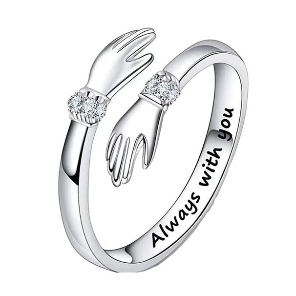 Cao Shi Creatively Embraces With Both Hands, And Opening Of The Embrace Adjustable. The Ring Is A Commemorative Gift For_ipsvogv.com